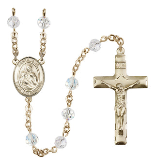 14 Karat Gold-Filled 6mm Austrian Crystal Santa Ana Rosary in Crystal