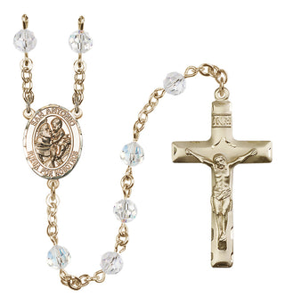 14 Karat Gold-Filled 6mm Austrian Crystal San Antonio Rosary in Crystal