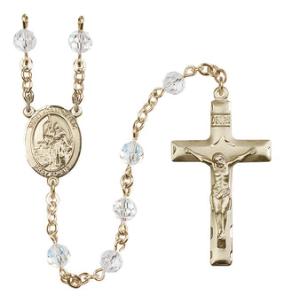 14 Karat Gold-Filled 6mm Austrian Crystal Saint Joan of Arc Rosary in Crystal