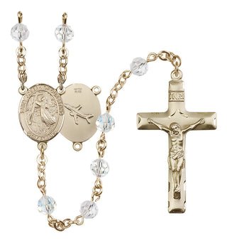 14 Karat Gold-Filled 6mm Austrian Crystal Saint Joseph of Cupertino Rosary in Crystal