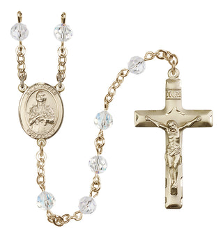 14 Karat Gold-Filled 6mm Austrian Crystal Saint Kateri Tekakwitha Rosary in Crystal
