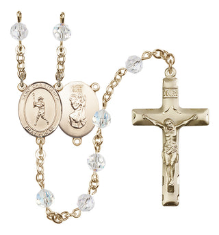 14kt Gold Filled 6mm Saint Christopher/Baseball Rosary