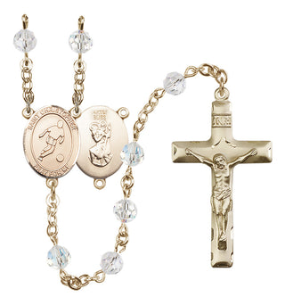 14kt Gold Filled 6mm Saint Christopher/Soccer  Engraved Catholic Rosaries
