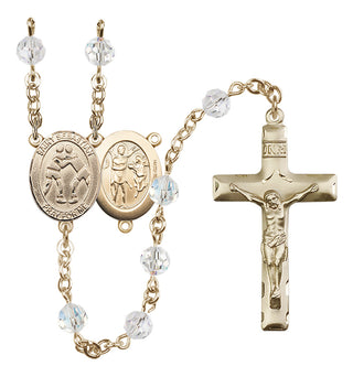 14kt Gold Filled 6mm Saint Sebastian/Wrestling Rosary