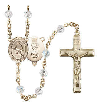 14kt Gold Filled 6mm Saint Christopher / Field Hockey Rosary