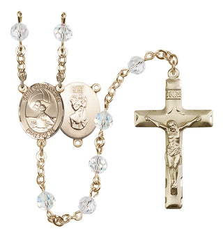 14kt Gold Filled 6mm Saint Christopher/Water Polo Women Rosary
