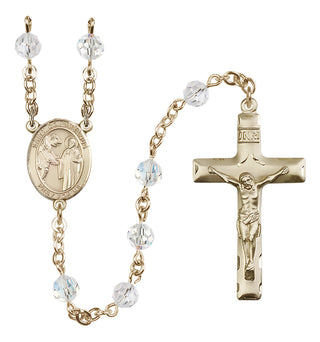 14kt Gold Filled 6mm Saint Columbanus  Engraved Catholic Rosaries