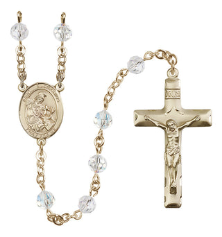 14kt Gold Filled 6mm Saint Eustachius  Engraved Catholic Rosaries