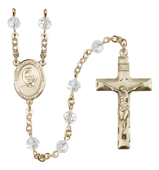 14 Karat Gold-Filled 6mm Austrian Crystal Saint Josemaria Escriva Rosary in Crystal