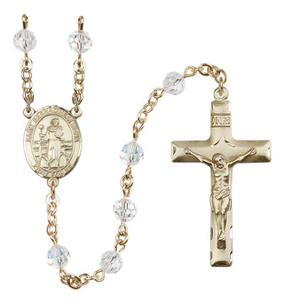 14kt Gold Filled 6mm Saint Bernadine of Sienna  Engraved Catholic Rosaries