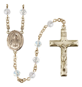 14 Karat Gold-Filled 6mm Austrian Crystal Saint Peter Chanel Rosary in Crystal