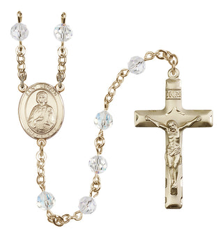 14kt Gold Filled 6mm Saint Gerald  Engraved Catholic Rosaries