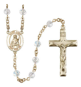 14 Karat Gold-Filled 6mm Austrian Crystal Saint Lucy Rosary in Crystal