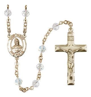 14kt Gold Filled 6mm Saint Fabian  Engraved Catholic Rosaries