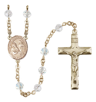 14 Karat Gold-Filled 6mm Austrian Crystal Saint Mary Magdalene of Canossa Rosary in Crystal