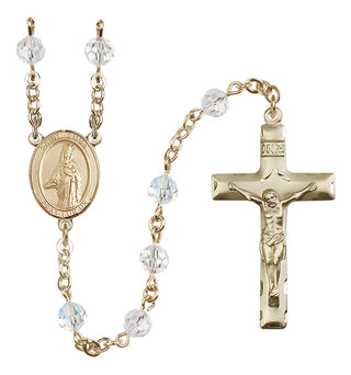 14 Karat Gold-Filled 6mm Austrian Crystal Saint Emma Uffing Rosary in Crystal