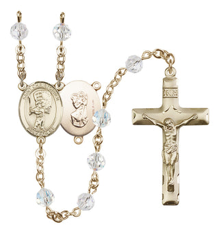 14kt Gold Filled 6mm Saint Christopher/Baseball Rosary