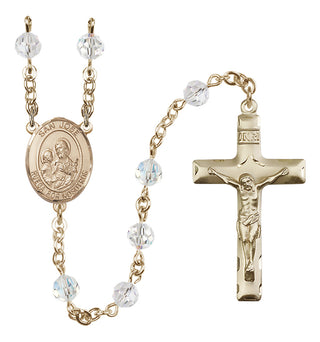 14 Karat Gold 6mm Austrian Crystal San Jose Rosary in Crystal