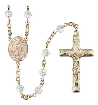 14 Karat Gold 6mm Austrian Crystal San Peregrino Rosary in Crystal