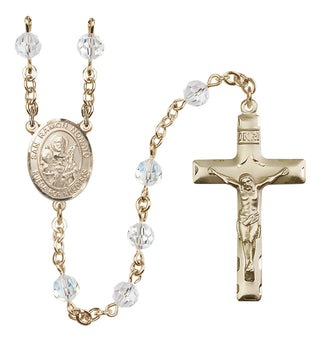 14 Karat Gold 6mm Austrian Crystal San Ramon Nonato Rosary in Crystal