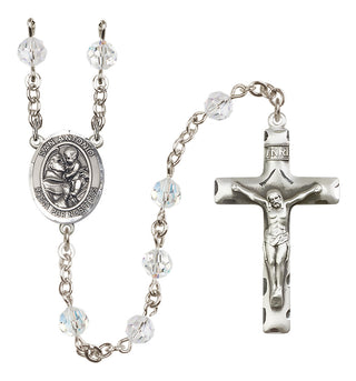 Sterling Silver 6mm San Antonio  Engraved Catholic Rosaries