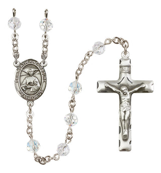 Sterling Silver 6mm Austrian Crystal Saint Catherine Laboure Rosary in Crystal
