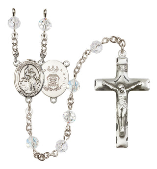 Sterling Silver 6mm Saint Joan of Arc / Air Force Rosary