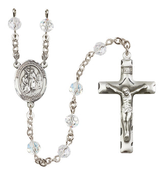 Sterling Silver 6mm Austrian Crystal Saint John the Baptist Rosary in Crystal