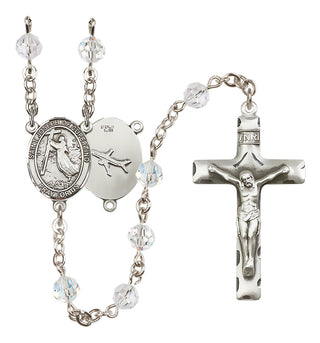 Sterling Silver 6mm Austrian Crystal Saint Joseph of Cupertino Rosary in Crystal
