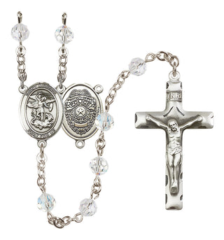 Sterling Silver 6mm Saint Michael the Archangel/Policeman Rosary