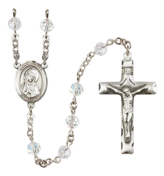 Sterling Silver 6mm Austrian Crystal Saint Monica Rosary in Crystal