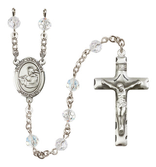 Sterling Silver 6mm Saint Thomas Aquinas  Engraved Catholic Rosaries