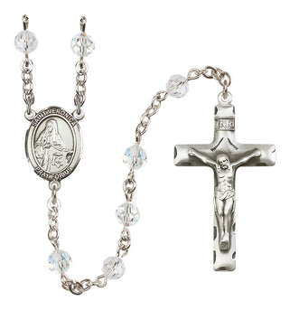 Sterling Silver 6mm Austrian Crystal Saint Veronica Rosary in Crystal