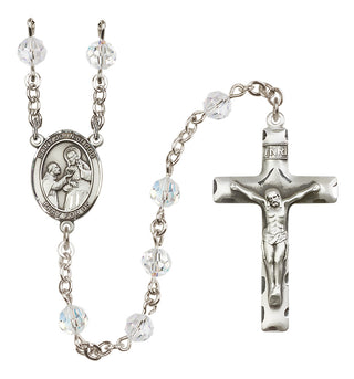 Sterling Silver 6mm Austrian Crystal Saint John of God Rosary in Crystal