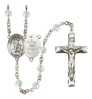 Sterling Silver 6mm Guardian Angel / Army Rosary