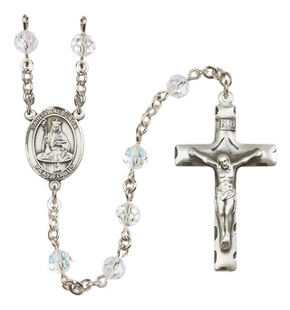 Sterling Silver 6mm Saint Walburga  Engraved Catholic Rosaries