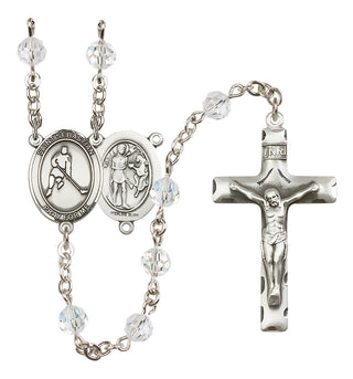 Sterling Silver 6mm Saint Sebastian/Ice Hockey Rosary