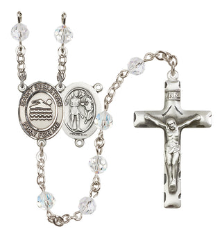 Sterling Silver 6mm Saint Sebastian/Swimming Rosary