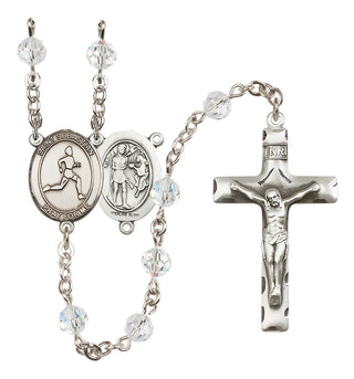 Sterling Silver 6mm Saint Sebastian/Track & Field Rosary