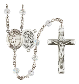 Sterling Silver 6mm Saint Sebastian / Volleyball Rosary