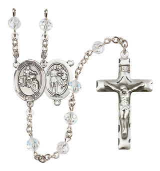 Sterling Silver 6mm Saint Sebastian / Motorcycle Rosary