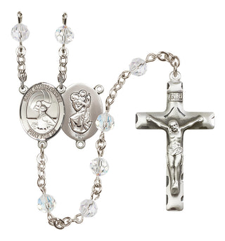 Sterling Silver 6mm Saint Christopher/Water Polo Women Rosary
