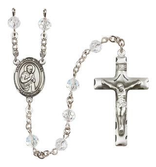 Sterling Silver 6mm Austrian Crystal Saint Isaac Jogues Rosary in Crystal