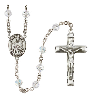 Sterling Silver 6mm Saint Placidus  Engraved Catholic Rosaries