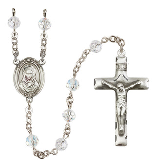 Sterling Silver 6mm Austrian Crystal Saint Rebecca Rosary in Crystal