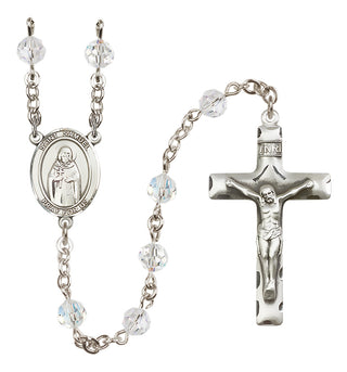 Sterling Silver 6mm Austrian Crystal Saint Samuel Rosary in Crystal