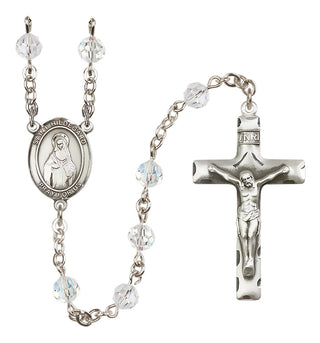 Sterling Silver 6mm Austrian Crystal Saint Hildegard von Bingen Rosary in Crystal