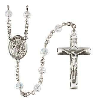 Sterling Silver 6mm Austrian Crystal Saint Fiacre Rosary in Crystal