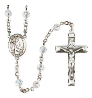 Sterling Silver 6mm Saint Amelia  Engraved Catholic Rosaries