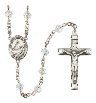 Sterling Silver 6mm Saint Catherine of Sweden  Engraved Catholic Rosaries